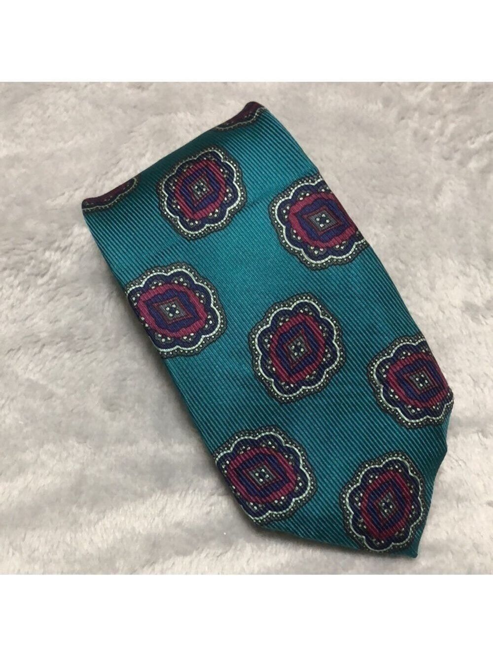Robert Talbots Aqua Blue Print Tie